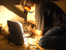 Andy Moir taking a dendrochronology core