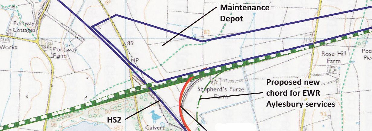 Extra lines on the HS2 at Calvert