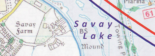 The amended line at Savay Lake near Denham