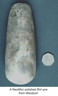 A Neolithic polished flint axe from Wooburn